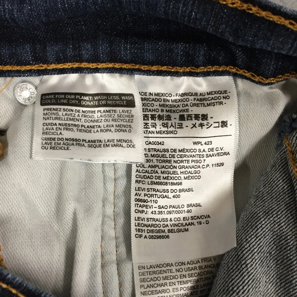 Levis 505 Regular Fit Straight Leg Dark Wash Blue Jeans Mens 36x30 00505-1964